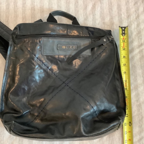 Black leather backpack - Police - Picture 7 of 8
